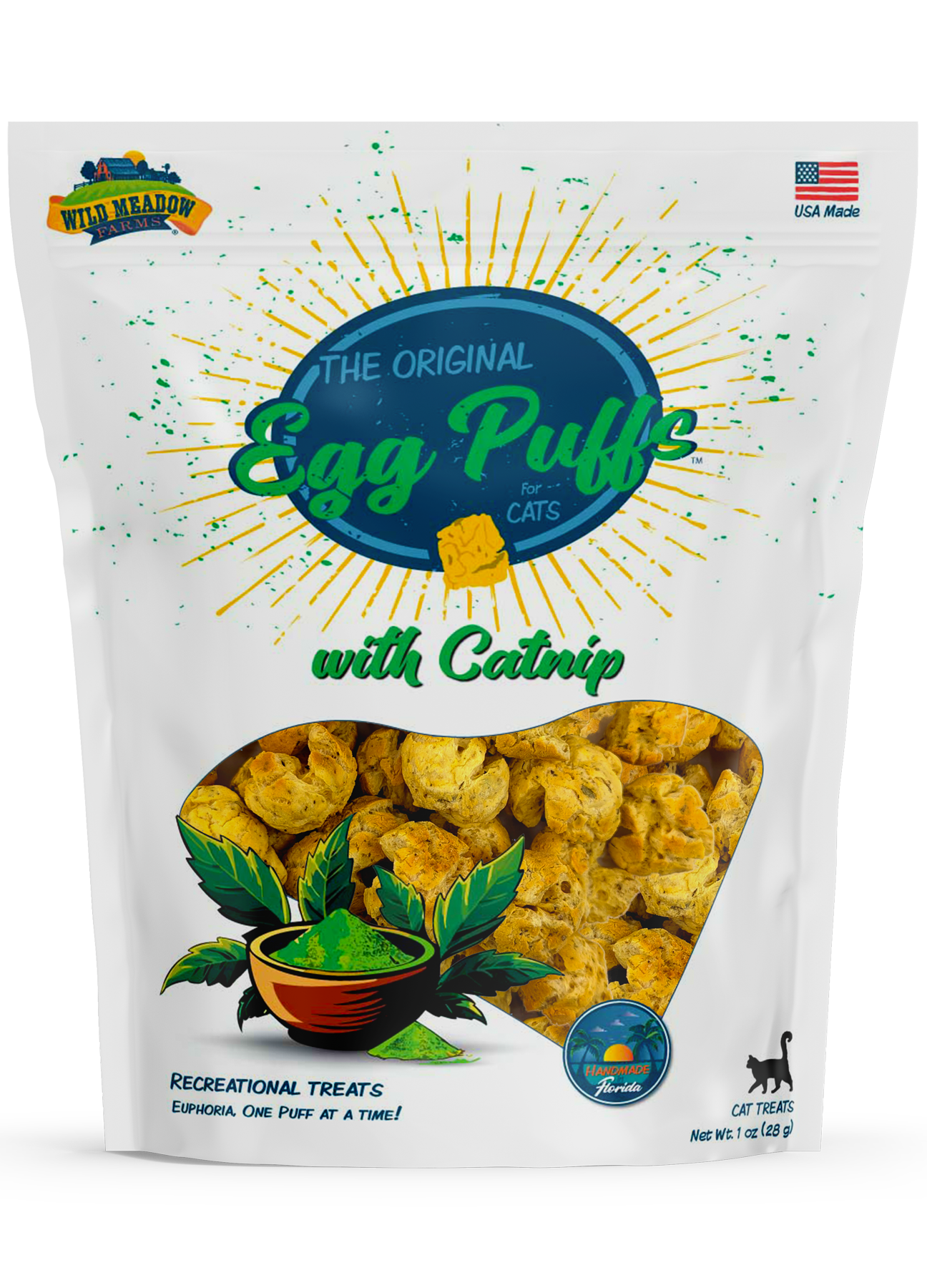 Wild Meadows Farms Egg Puffs for Cats with Catnip